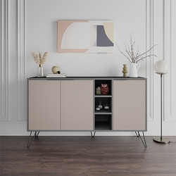 Megapap Μπουφές Clara Ανθρακί - Ανοιχτή Μόκα 142x35,6x83εκ
