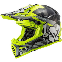LS2 MX437J Fast Mini Evo Crusher Black/H-V Yellow Κράνος Μηχανής Motocross 1050gr