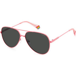 Polaroid Eyewear PLD6187/S 35J/M9 Ανδρικά Γυαλιά Ηλίου Aviator Μεταλλικά Ροζ με Μαύρο Polarized Φακό