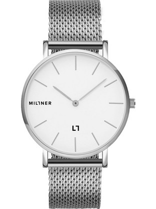 Millner Mayfair Silver Γυναικείο Ρολόι με Ασημί Μεταλλικό Μπρασελέ