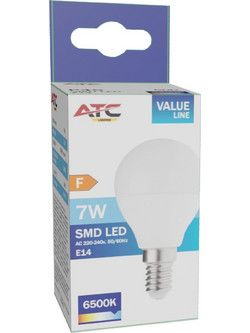 ATC SMD Λαμπτήρας LED Globe P45 230V 7W/600LM E14 6500K