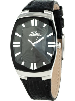 Chronotech Ανδρικό Ρολόι με Μαύρο Δερμάτινο Λουράκι CT7065M-02