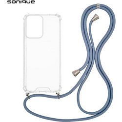 Sonique Armor Clear Θήκη Σιλικόνης με Κορδόνι Μπλε Γκρι (Motorola Moto G04 / G04s / G24 / E14)