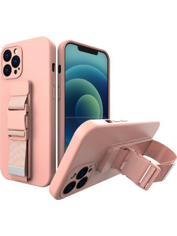 Rope case Gel case with a chain lanyard bag Xiaomi Redmi 9 pink lanyard