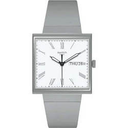 Swatch Ανδρικό Ρολόι με Ασημί Καουτσούκ Λουράκι SO34M700
