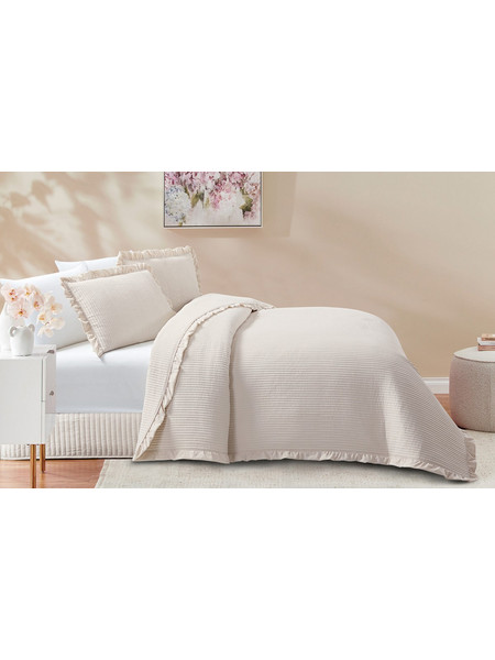 Μαξιλαροθήκες Armony (Beige) καπιτονέ κέντημα / ruffle Μαξ/θήκες 50x70/2τεμ Liolios Home
