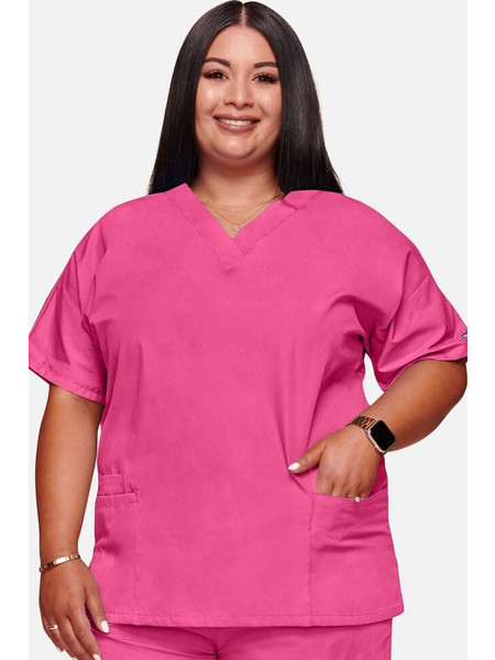 Γυναικεία Μπλούζα Cherokee Workwear Originals | V-Neck | 2 Τσέπες | Shocking Pink