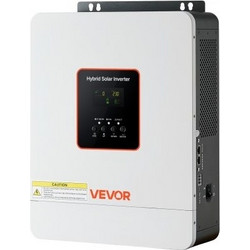 VEVOR Υβριδικός Ηλιακός Μετατροπέας 3000W, 24V DC σε 230V AC, Καθαρός Ημιτονοειδής Μετατροπέας Ισχύος Φορτιστής, Ενσωματωμένος Ελεγκτής Ηλιακής Φόρτισης MPPT 80A, Συμβατός με Μπαταρίες Μολύβδου Οξέος