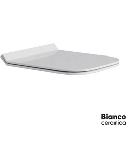 Bianco Ceramica Enzo Καπάκι Λεκάνης Τετράγωνο Πλαστικό Slim Soft Close Λευκό 9514-9100SC-301