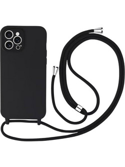 Θήκη Σιλικόνης Crossbody για Apple iPhone 16 Pro Max - Μαύρο