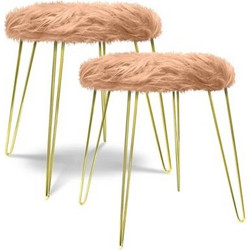 1+1 Δώρο Σκαμπό Γουνάκι 43x45cm Pink HS-SL05EP1