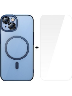 Baseus Case + Screen Protector Glitter MagSafe Apple iPhone 14 /blue/