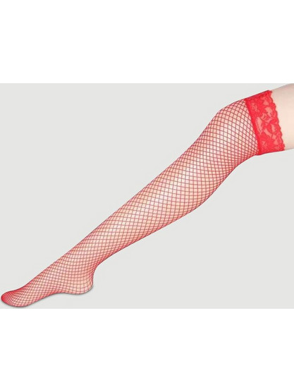 Διχτυωτές Κάλτσες Με Δαντέλα Colorful Series Fishnet Stockings - Κόκκινες