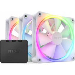 NZXT F120 Case Fan 120mm RGB με Σύνδεση 4-Pin PWM 3τμχ White