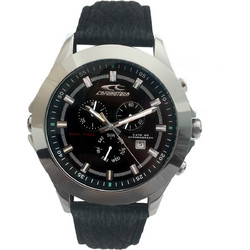 Chronotech Ανδρικό Ρολόι με Μαύρο Δερμάτινο Λουράκι CT7636M-01