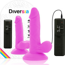 Diversia Flexible Vibrating Ρεαλιστικός Δονητής για Ζευγάρια με Τηλεχειριστήριο 17cm Μωβ