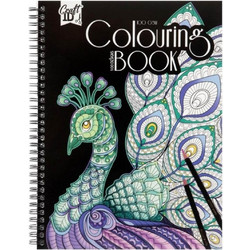 Μπλοκ Ζωγραφικής με Σπιράλ Colouring Book A4 Παγώνι 100 Σχέδια