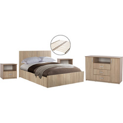 ΣΕΤ ΚΡΕΒΑΤΟΚΑΜΑΡΑΣ 5ΤΜΧ FB911758 ΜΕΛΑΜΙΝΗ SONAMA OAK-ΓΙΑ ΣΤΡΩΜΑ 160x200εκ