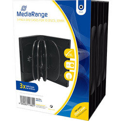 MediaRange DVD Case for 10 discs 33mm Black Pack 3 (MRBOX35-10)