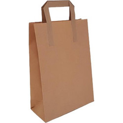 Τσάντα καφέ 18Χ21εκ. πλακέ χέρι - Plastona