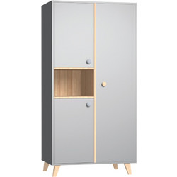 Faktum Colette Grey Ντουλάπα 2φυλλη 96 x 57 x 190 εκ