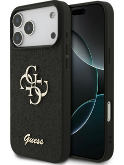 Guess Fixed Glitter Big 4G case for iPhone 17 Pro Max black - (GUHCP17XHG4SGK)
