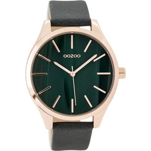 Oozoo Timepieces Γυναικείο Ρολόι με Γκρι Δερμάτινο Λουράκι C9503