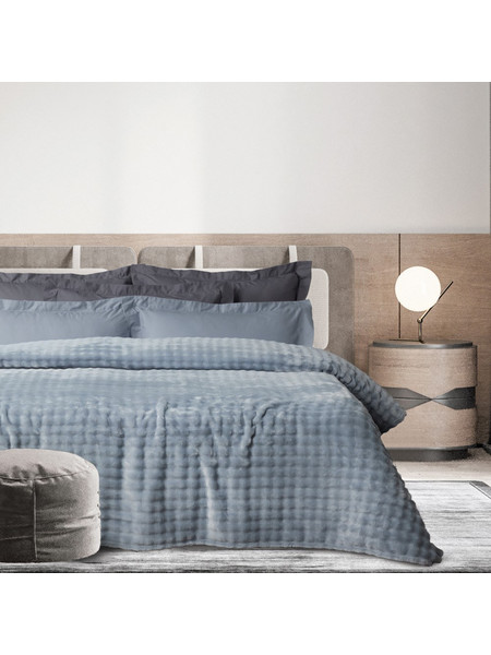 DAS HOME ΚΟΥΒΕΡΤΑ BUBBLE FLEECE 240Χ260 1371 LIGHT BLUE