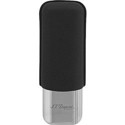 S.T. Dupont μαύρη δερμάτινη Θήκη για 2 Πούρα, Black/Chrome 183260