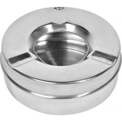 Τασάκι Μεταλλικό Στρογγυλό Ασημί O9.5x3.5cm
