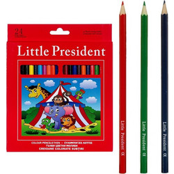 Λεπτές Ξυλομπογιές Little President - 24 τμχ