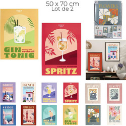 Home Deco Factory Σετ 2 Διακοσμητικών Αφισών 50 x 70 εκ με Τυχαία Επιλογή Μοντέλου HD7562