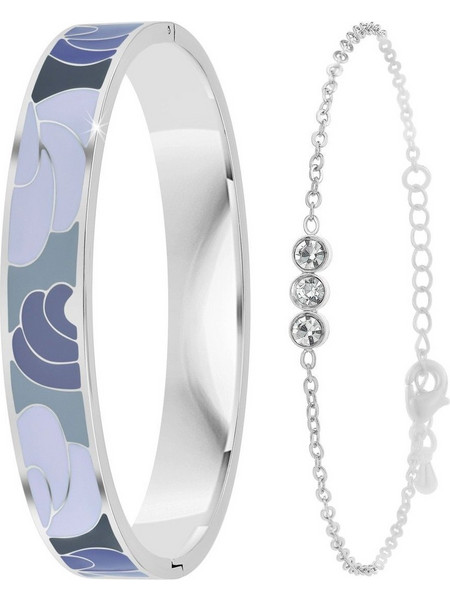 So Charm Σετ 2 Βραχιόλια Ασημί με Κρύσταλλα B4344A+BS4274A