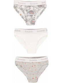 BOBOLI Pack 3 knickers for girl - organic - 94B606 - ΚΟΡΙΤΣΙ - LIGHT GREY