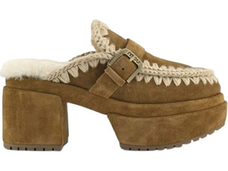 MOU PLATFORM CLOG WITH BUCKLE STRAP MULE ΠΑΠΟΥΤΣΙ MUFW701004A-COG-COGNAC