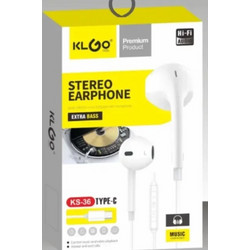 KLGO KS-36 Handsfree Earbud USB-C White
