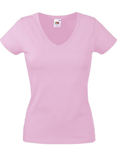 Γυναικείο T-shirt v-neck Light Pink Fruit of the Loom