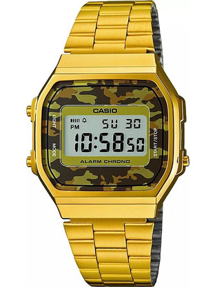 Casio Standard Ψηφιακό Ανδρικό Ρολόι Χρονογράφος με Χρυσό Μεταλλικό Μπρασελέ A168WEGC-5EF