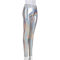 Silver foil leggings