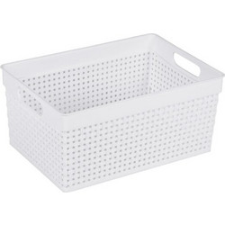 Καλάθι Rattan οργάνωσης & αποθήκευσης Homeplast Λευκό
