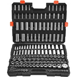 Σετ Καρυδάκια VEVOR, 163 Τεμάχια, 9,5 & 6,4 & 12,7 mm Σετ Εργαλείων Καρυδάκια Οδήγησης, SAE και Μετρικό, Βαθιά και Κανονικά, Σετ Εργαλείων Μηχανικού με Θήκη Αποθήκευσης, Χρωμιομένο Ατσάλι Κράματος CR-