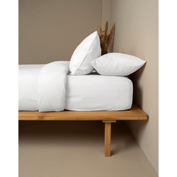 Sunshine Home Σετ Σεντόνια Διπλά Βαμβακερά με Λάστιχο 150x205+30 Feelings 100 White