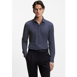 Hugo Ανδρικό Πουκάμισο Βαμβακερό Μακρυμάνικο Slim Fit Navy Μπλε 50554763-413