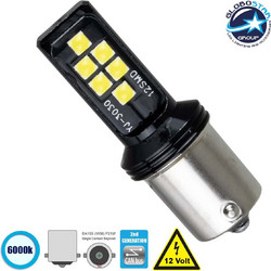 Globostar P21W LED Ψυχρό Λευκό 12 SMD 12V 8W 1τμχ