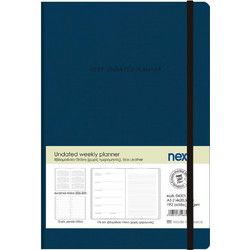 Next Undated weekly planner premium flexi μπλε 14x20,5 εκ. Δυνατότητα εκτύπωσης Μπλέ
