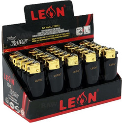 Leon Black & Gold Mini Αναπτήρας Συσκευασία 25 Τεμαχίων