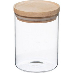 ΔΟΧΕΊΑ ΤΡΟΦΊΜΩΝ JAR GLASS+WOOD 0.6L HERMET 135026