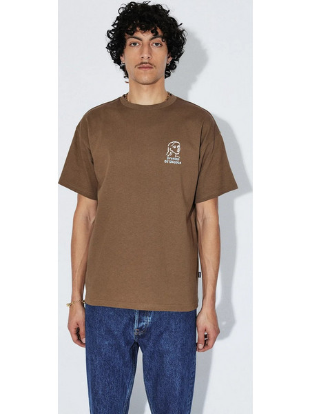 Dr. Denim Trooper Tee Unisex Κοντομάνικη Μπλούζα Cotton Relaxed Fit - Brown Draw 2411115-BG8-004