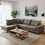 Pakoworld Luxury II Γωνιακός Καναπές Δεξιά Γωνία Γκρι 290x235x95cm 168-000012