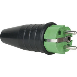 SHOWTEC 90398GRN Rubber Schuko 230V/240V CEE7/VII Connector Male - Showtec